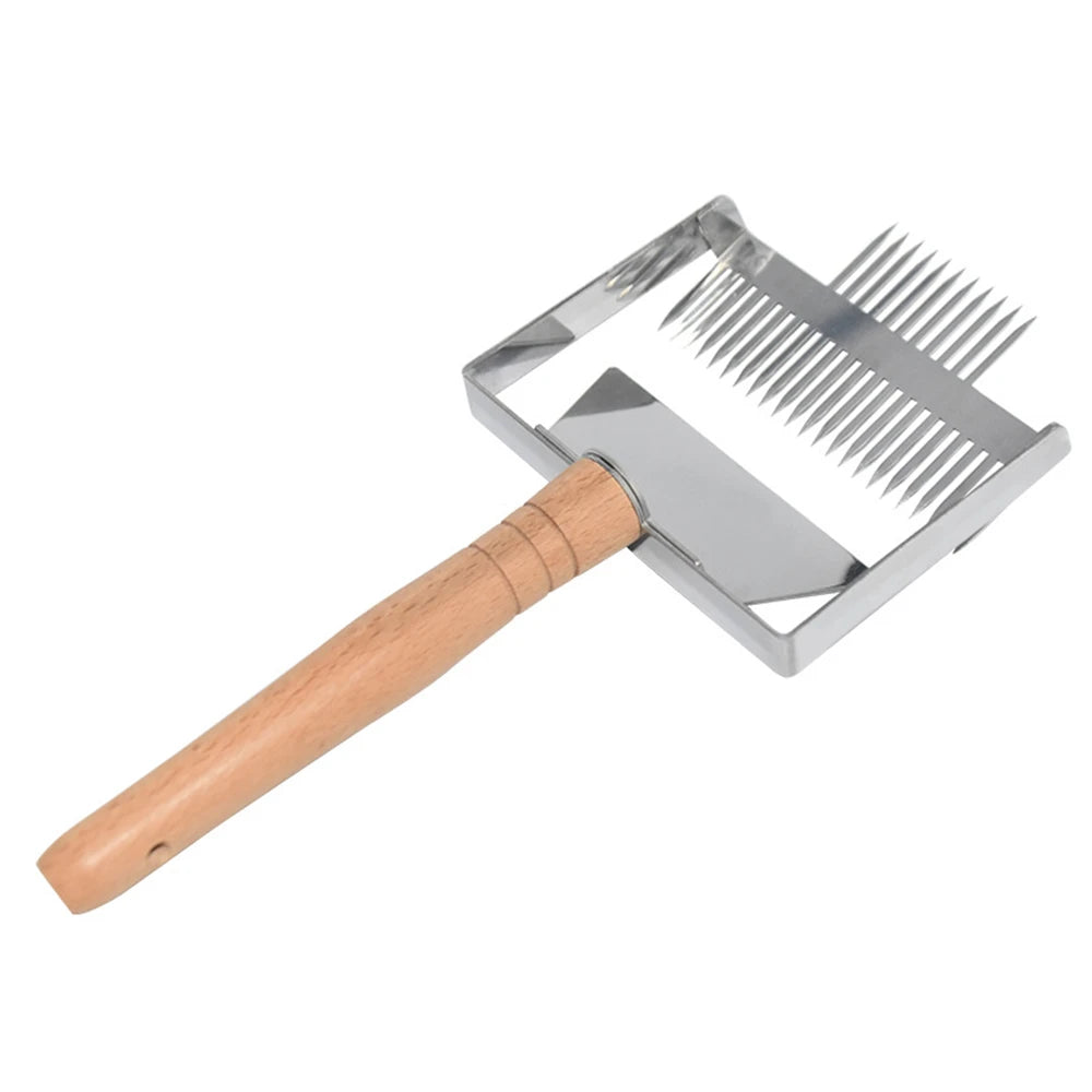 100 Pieces Stainless Steel Uncapping Fork with 23 Needles Beekeeping Tool Widening Scraper for Honeycomb Apicultura Equipment