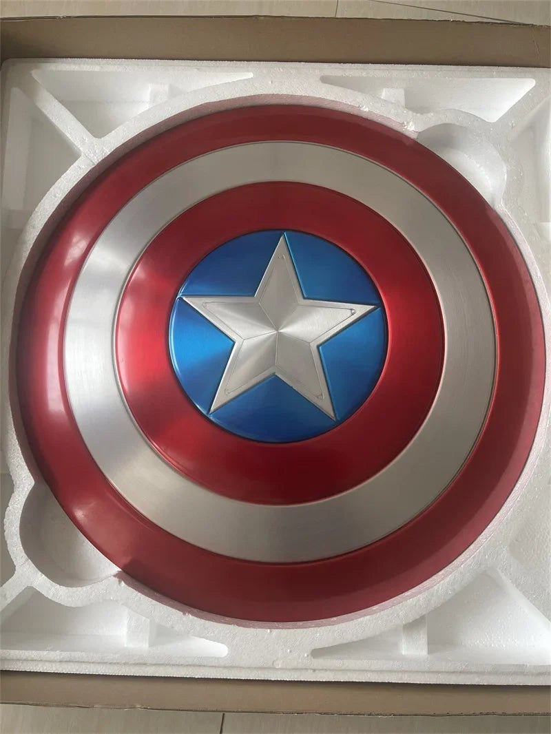 60cm New Marve Model Toy 1:1 Captain America Shield Aluminum Alloy Production Shield Model Collectibles Ornaments Gift For Boys