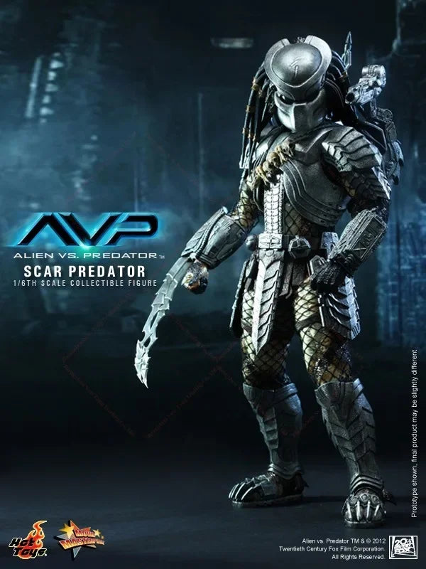 In Stock Original HOTTOYS HT AVP Alien VS. Predator 2.0 Scar Predator 30CM Action Figure Toy Collection Gift