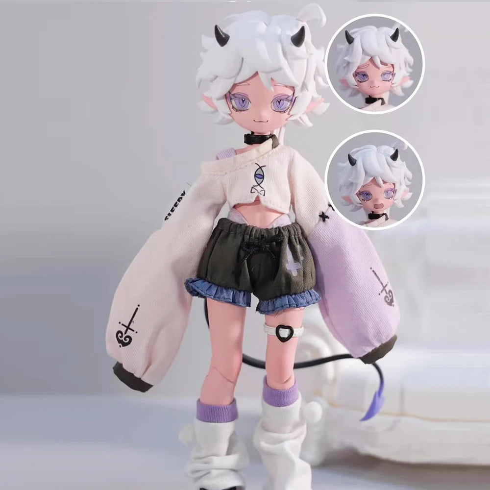 In Stock Genuine Devil'S Horns Blind Box 1/8 Movable Doll Ornament Creative Trendy Toy Exquisite Doll Boys Girls Gifts