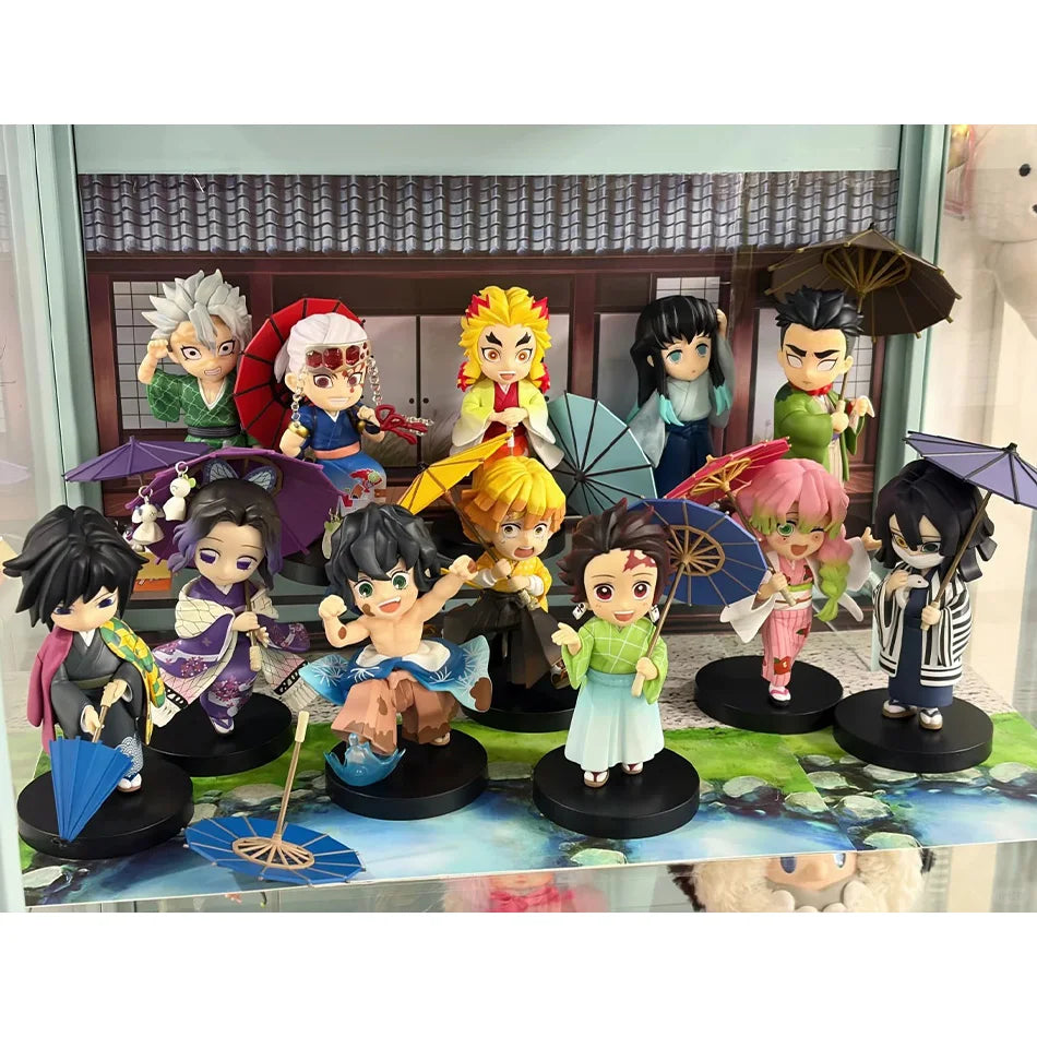 Demon Slayer Tanjiro Kamado Nezuko Anime Cartoon Figure Blind Box Creative Personalized Statue Model Ornament Surprise Gifts Box