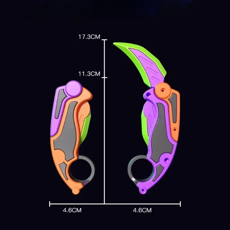 3D-gedrucktes Schwerkraftklauenmesser-Spielzeugschwert Cosplay Sicheres Kunststoff-Schillerndes Modell Dekomprimieren Spielzeug Karambit Coole lustige Geschenke Puppen
