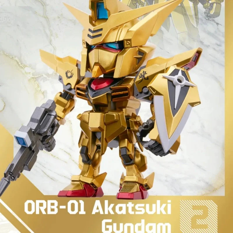 In Stock Bandai QMSV Mini Gold Team Blind Box Trendy Decoration GUN DA Model Toy Collectible Blind Box Trendy Gifts
