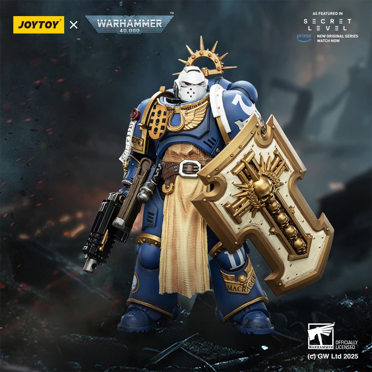 JOYTOY Warhammer 40K 1/18 Scale Ultramarines Titus Metaurus Levantus Torvald Figurine Model Movable Joint Collection Toys