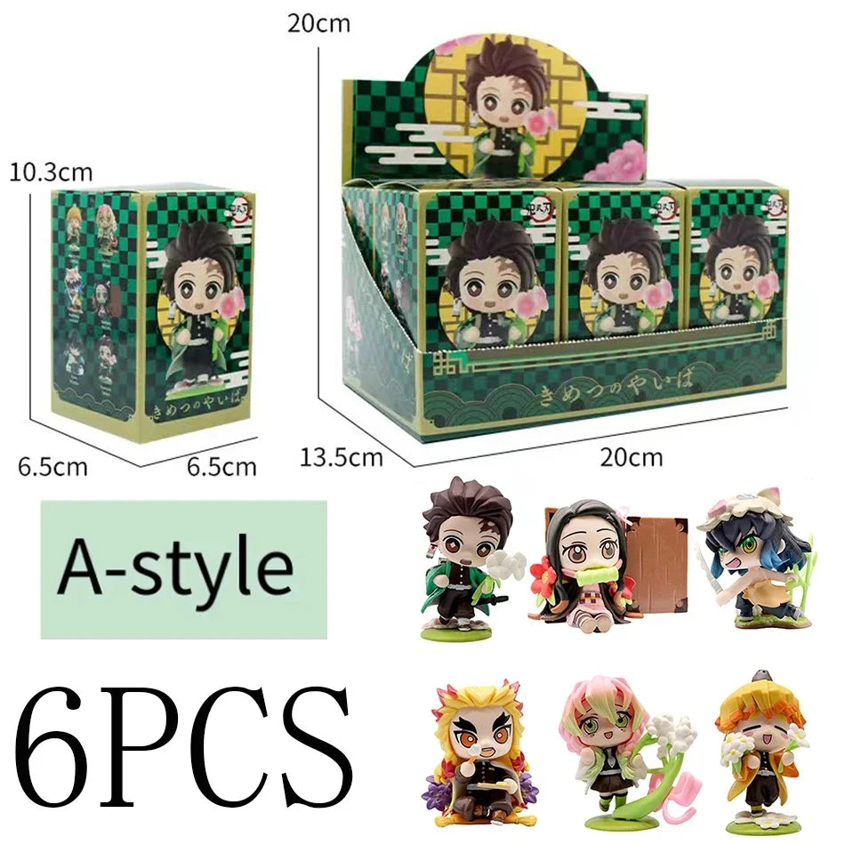 12 Styles Demon Slayer Anime Figure Set Q Version PVC Collectible Model Toy for Kids Adults Anime Fans Gift