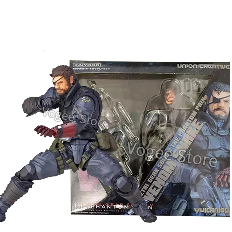 Kaiyodo Metal Gear Solid V Snake Action Figure Revoltech The Phantom Pain Snake Figurine PVC Collection Ornament Model Toys 15cm
