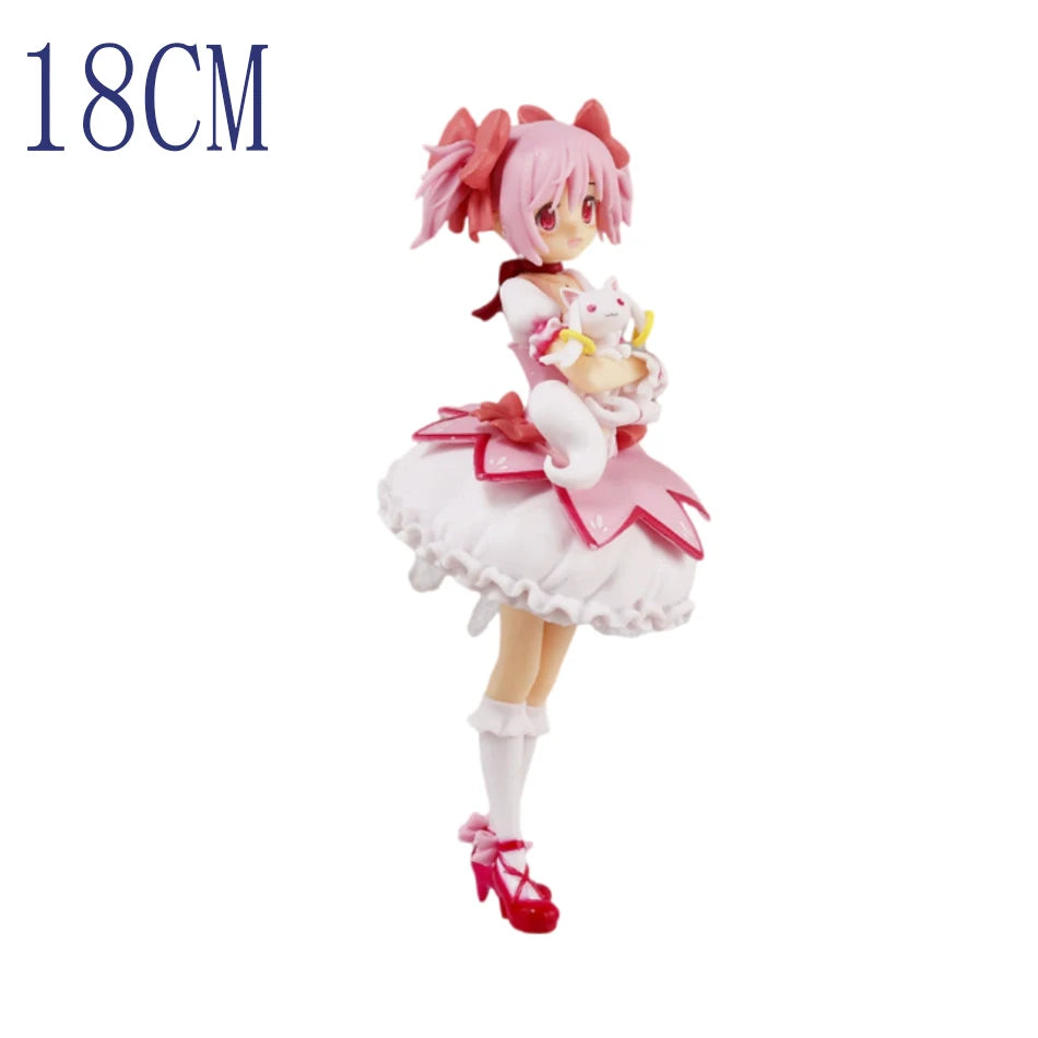 18CM Puella Magi Madoka Magica Aniem Фигура Kaname Madoka Magic Girl PVC Аниме Фигурки Модел Аниме Карикатура Модел Играчка Подарък