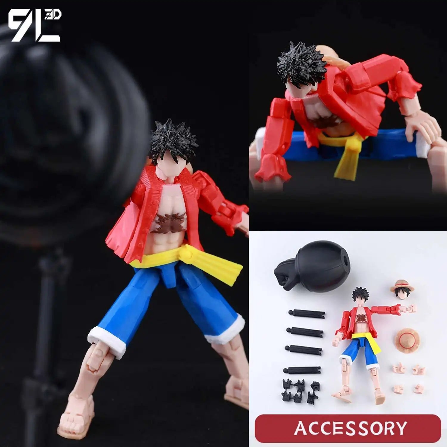 9L3D-gedruckte Anime Naruto Jujutsu Kaisen One Piece Charaktere Lucky13 Dummy-Actionfiguren Mehrgelenk-T13-Mannequin-Spielzeug