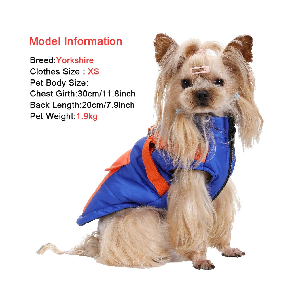 Autumn Winter Dog Jacket Clothes For Small Dogs Cat Windproof Cute Puppy Vest Coat With Harness Pocket Yorkie Outfits Apparel