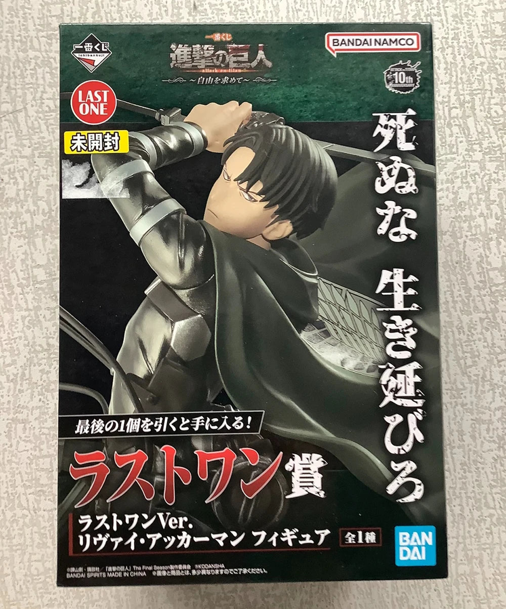 In Stock BANDAI Original Ichiban Kuji KUJI Attack On Titan Anime Figure Eren Jaeger Levi Ackerman PVC Cool Model Collection Toys