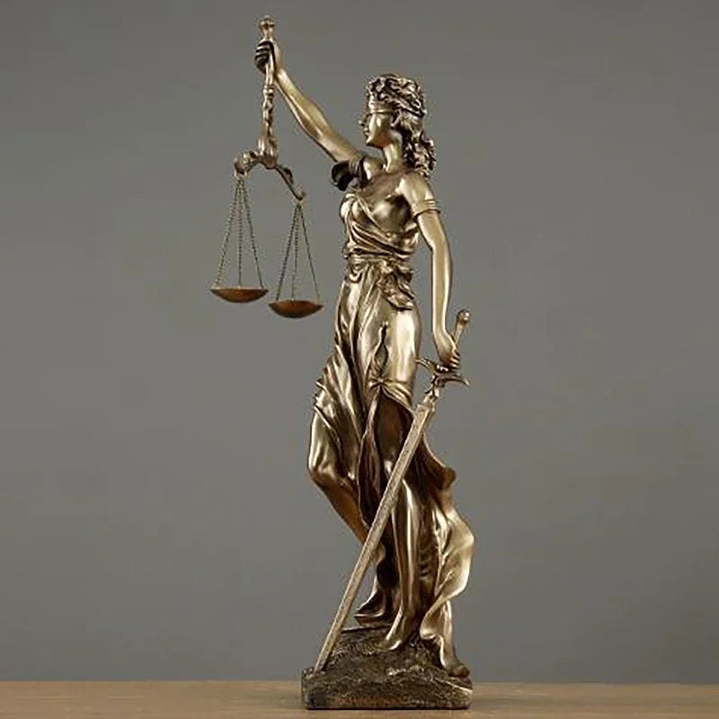 Neu 1 Stücke Gerechtigkeit Fair Themis Statuen Justitia Göttin Skulptur Harz Handwerk Heimdekoration Kunst Desktop Weinschrank Display