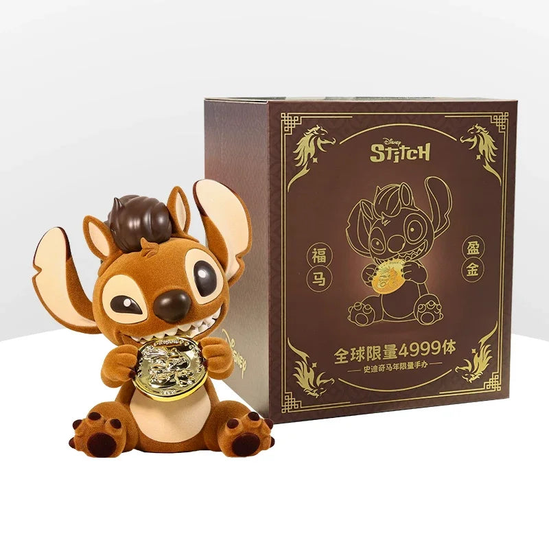 Disney Stitch Year of the Horse Limited Edition Anime Figure Collectible Toy with Gift Box for Desktop Decoration Birthday Gifts