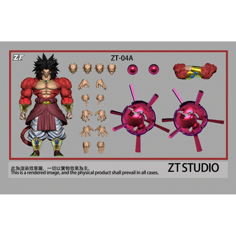 New Zt Studio Dragon Ball Z Broly Figure Super Saiyan 4 Ssj4 Broly Anime Action Figurine Model Collectible Collections Toys Gift