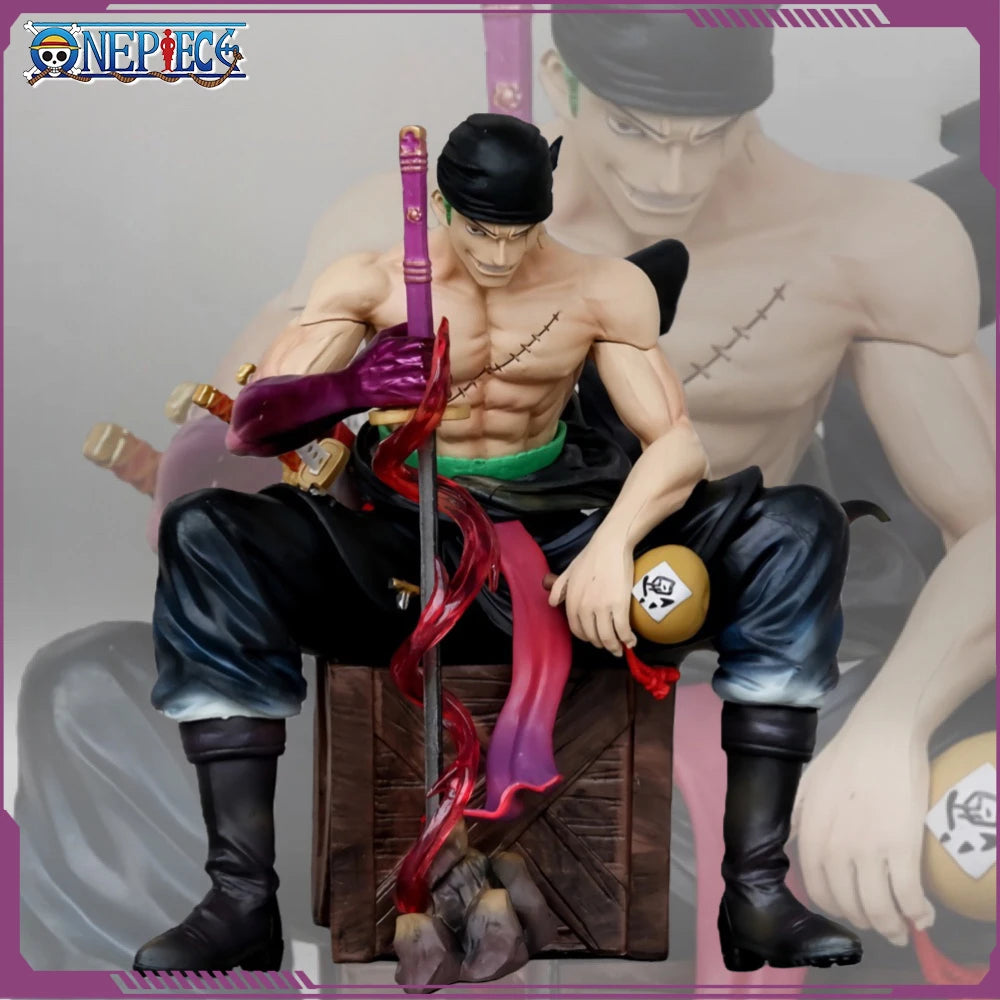 One Piece Zoro 15cm Figuren Roronoa Zoro mit 2 Köpfen Anime Figur PVC Statue Modell Schreibtisch Sammlung Puppe Dekoration Spielzeug Geschenke