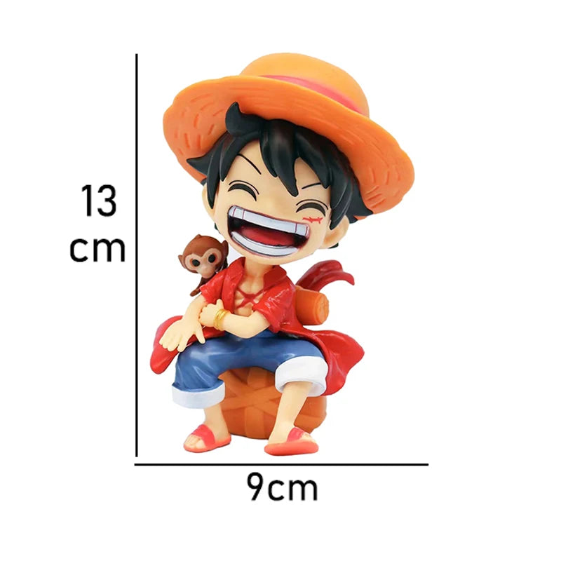 Anime Action Figure Statue: Sitting Luffy, Zoro, Sanji Chibi Style Car Decor Gift for OP Fans