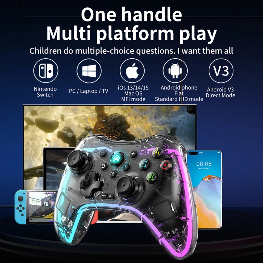 RGB Gamepad Sem Fio Para PS4 Controller Suporte Bluetooth Play Station 4 Joystick Console Controle PS4 PS3 para PC Computer