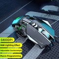 MK500 RGB подсветка с кабелна механична мишка 12800DPI регулируема макро програмиране ергономична геймърска мишка за електронни спортове за компютър и лаптоп