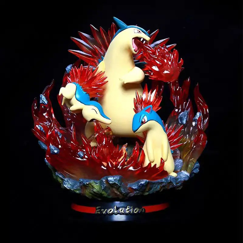 Pokemon Evolution Eevee Anime Figure Charizard Raichu Mewtwo Dragonite Venusaur Gengar Illuminous Figurine PVC Statue Model Toys