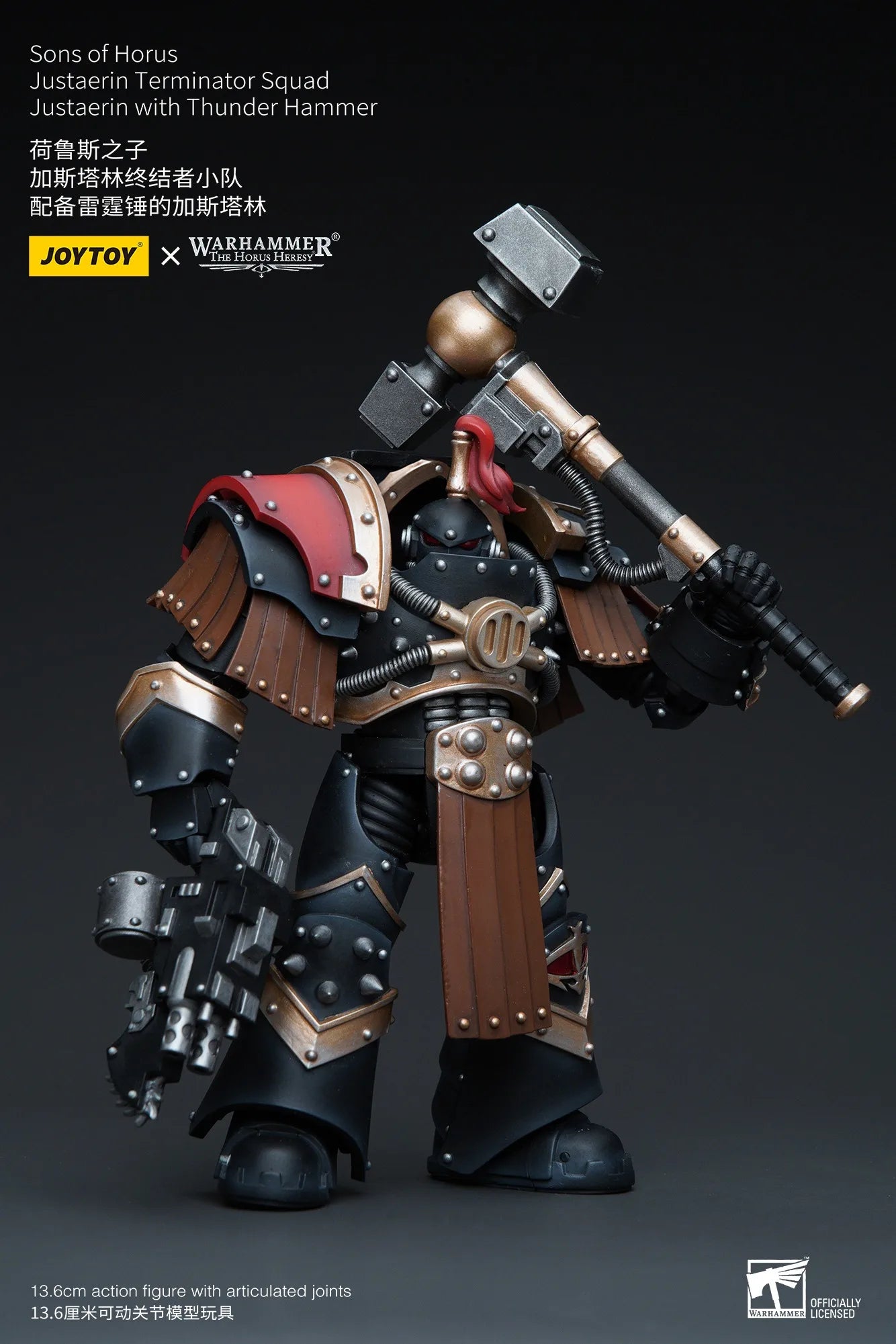 JOYTOY Warhammer 1/18 Actionfiguren Sons of Horus Justaerin Terminator Squad Justaerin mit Donnerhammer Geschenkidee für Jungen