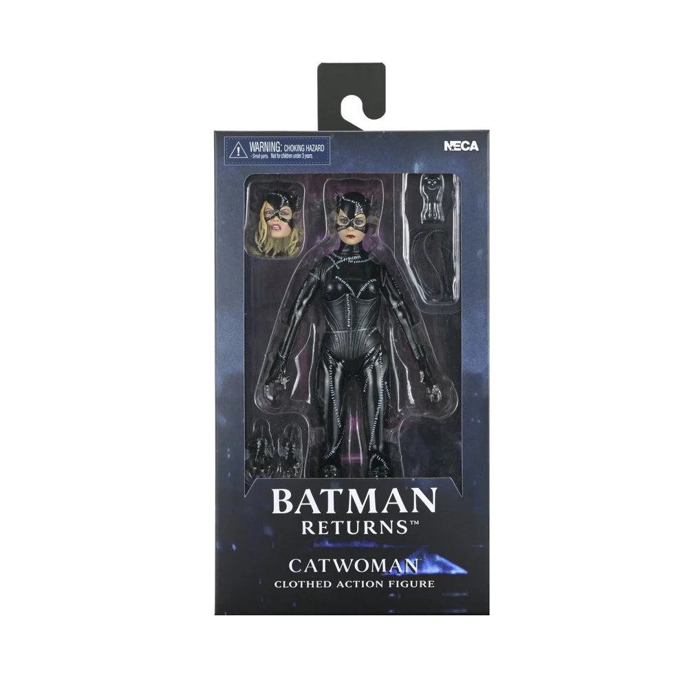 NECA Toys Batman (1989 Film) & Batman Returns Batman/Catwoman/The Penguin 8" Clothed Action Figure Model Doll Garage Kit