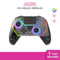 Transparent Wireless Controller HG-04D for PS5/PC/iOS/Android/Steam with BT 5.3,Macro Button,Touchpad,Hall Triggers & Joystick