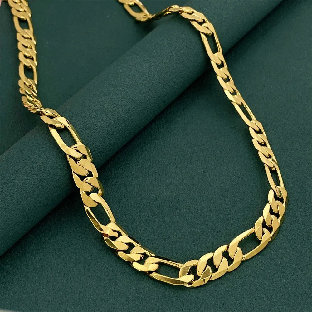 Luxus 24K 9999 Reines Gold reales gold 10MM drei als eine männer und frauen geometrische halskette