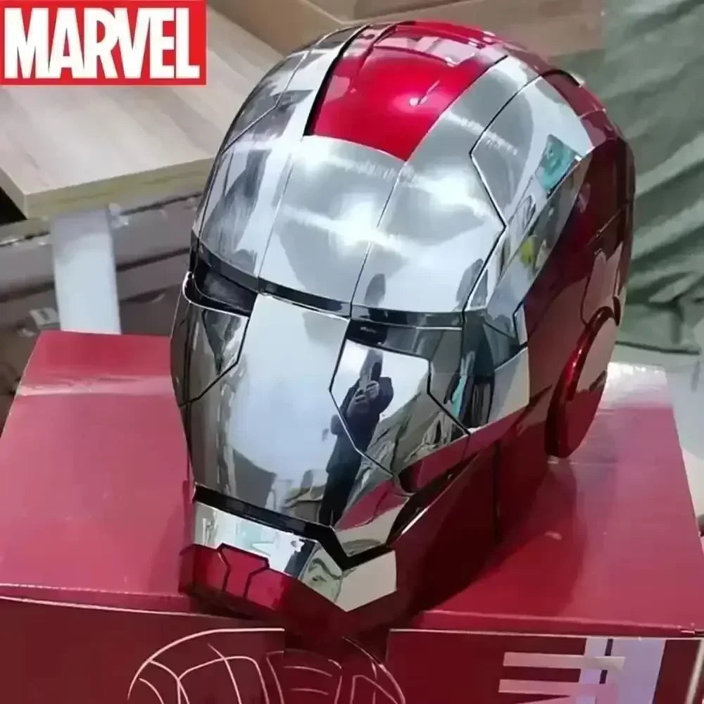 Iron Man 1:1 Helmet Mk5 Mk50 Avengers War Machine Cosplay Electric Open Close English Voice Remote Control Toys Christmas Gifts