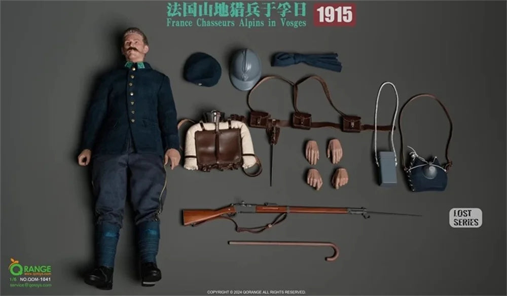 QORANGE QOTOYS QOM-1041 The French Soldier Doll Mountain 1915 Full Set Moveable Action Figure Gift For Fans Collect 1/6