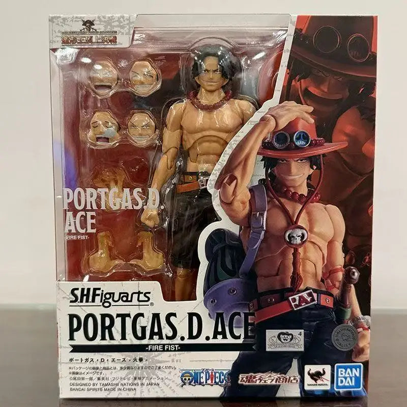 In Stock ONE PIECE PORTGAS.D.ACE SABO Luffy Bandai S.H.Figuarts SHF Model Kit Action Figures Model Toy Gift for Children