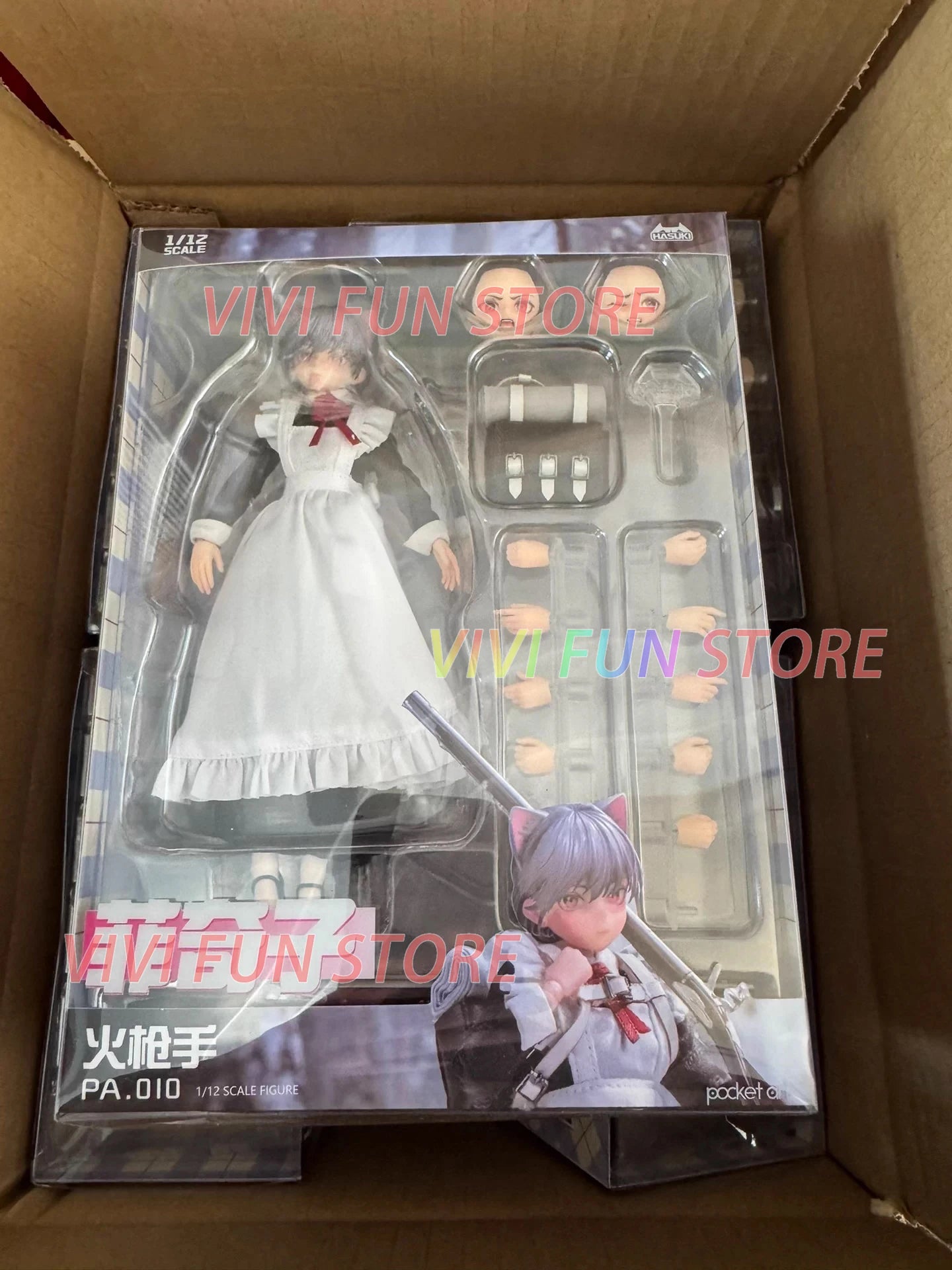 In Stock Hasuki PA010 FKEY Hackbuteer Model Toys 1/12 SCALE FIGURE POCKET ART Maid Beautiful Girl PA008 ROSEKNIGHT GLORIA