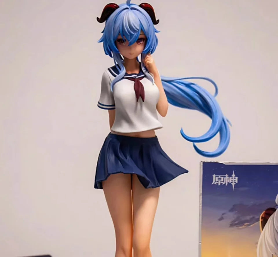 Jk Outfit Ganyu Confession Style 2D Schönes Mädchen Figurenmodell - Genshin Impact Anime Spiel Desktop PC Gehäuse Dekoration Spielzeug Geschenk