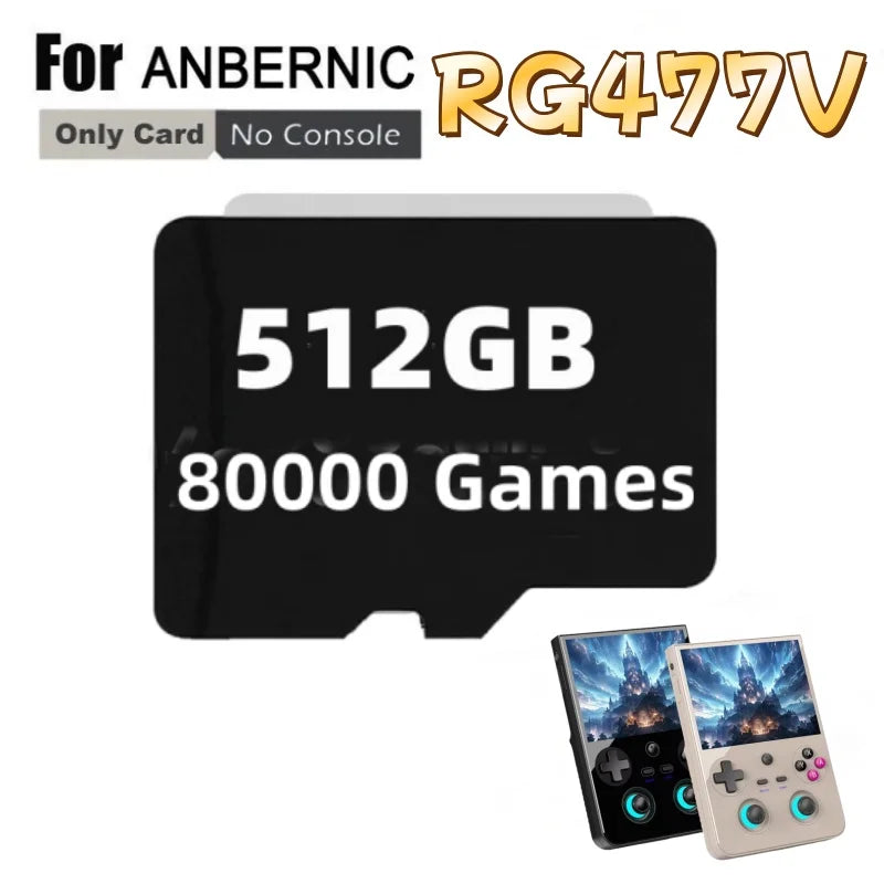 FOR ANBERNIC RG 477V Handheld Retro Game Console TF Card Memory Card SD Card 480 PS2 Games 512G 80000 Games Micro Sd PSP Games
