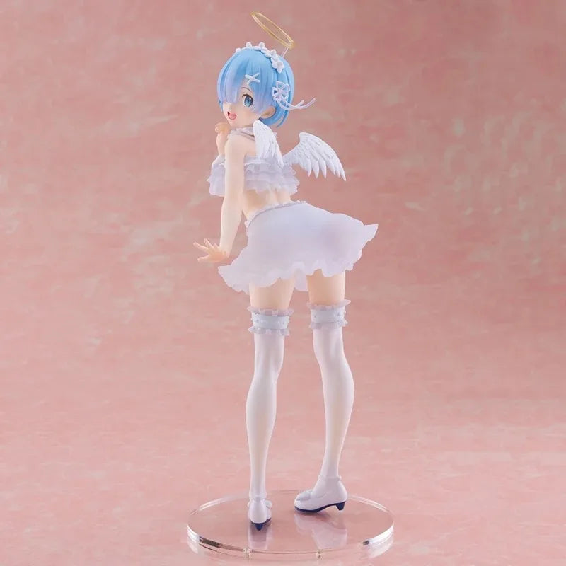 В наличност Taito Precious Figure Rem Pretty Tenshi Ver. Re:life in A Different World From Zero 23Cm Kawaii Doll Anime Model Toys