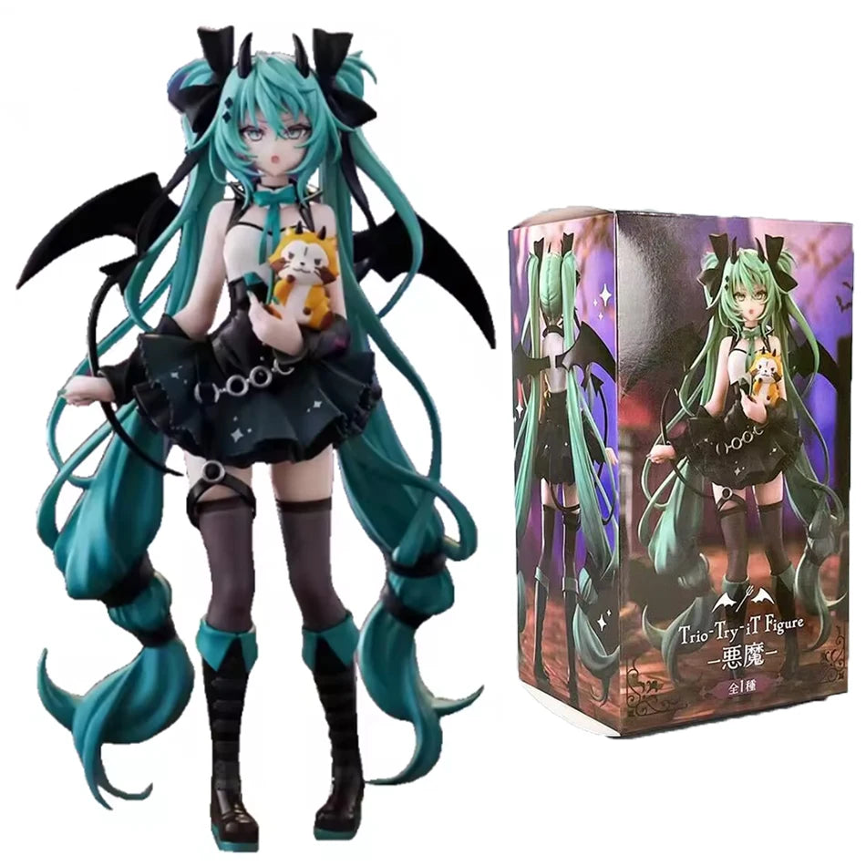 Anime Little Devil Hatsune Miku Handgemachter kleiner Waschbär Chuyin Dark Angel Handgemachte PVC-Modellanimation Peripherieornamente