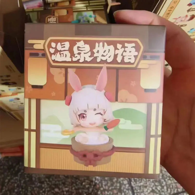 Genuine Onmyoji Hot Spring Stories Demon Knife Girl Q Version Action Figure Gaming Peripherals Model Ornaments Doll