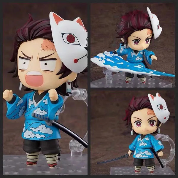 Demon Slayer Anime Series Action Figures Set - Tanjirou Nezuko Zenitsu Inosuke And Kyoujurou Collectible Dolls Gift