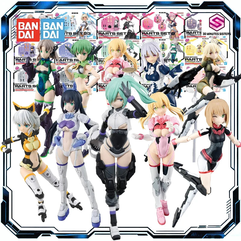 BANDAI 30MS Option Parts Set 1-26 Climbing Unit Valkyrie Outfit Color ABC Model Kit Action Figure Toys for Boys Girls Gift