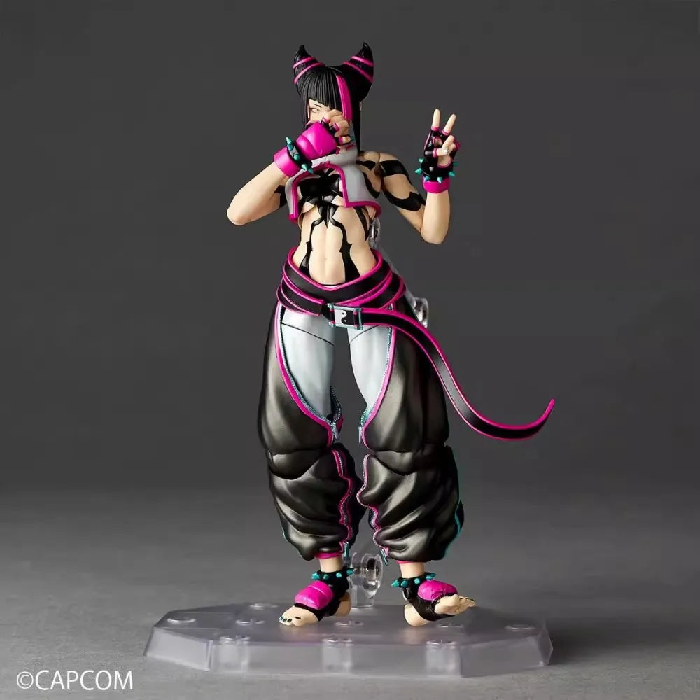 Kaiyodo Han Juri Revoltech Amazing Yamaguchi SF6 Model Toy in Stock High Movability Collectible Action Figure