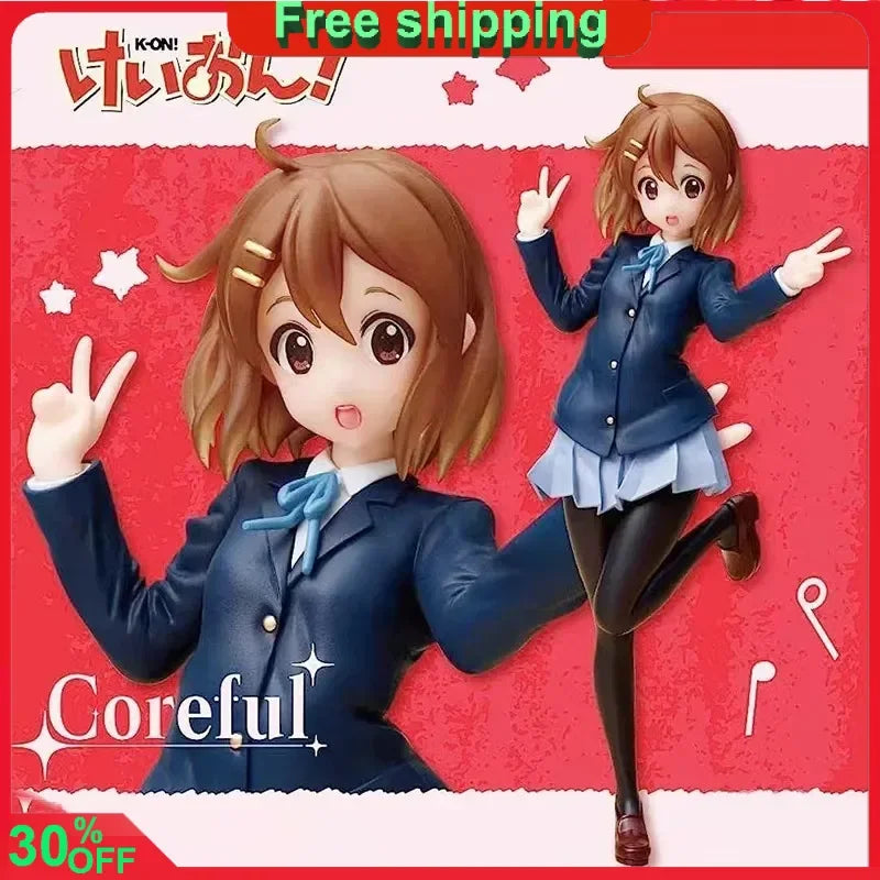 20 см K-ON！, K-ON！ Аниме фигурки Хирасава Юи Акияма Мио Униформи Красиво момиче Каваи екшън фигурка PVC модел кукла играчки подарък