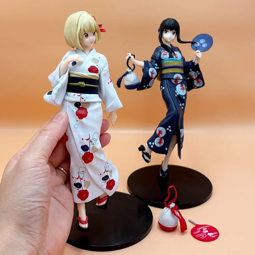 New Lycoris Recoil Nishikigi Chisato Inoue Takina Wafuku Travel Ver. PVC Anime Action Figures Kimono Model Collection Toys