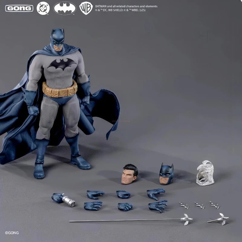 Original GONG DC Heavenly Kingdom Descends Superman Shazam DC Silent Batman 1/12 Cloth Clothed Movable Doll Collection Play