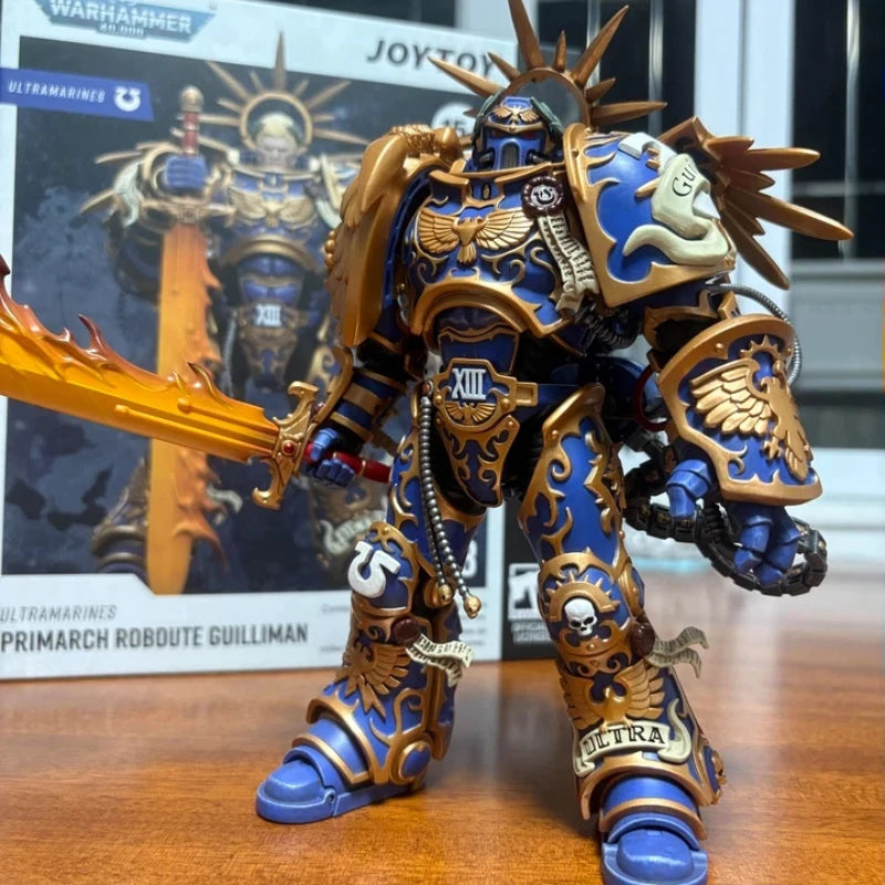 Joytoy Dark Source Warhammer 40k Ultramarines Primarch Roboute Guilliman 1:18 Mobile Soldier Figure Desktop Ornaments Statue