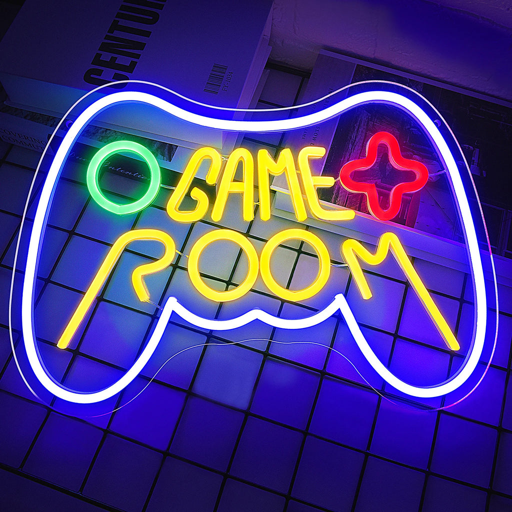 LED Game Room Neon Sign Game Room LED Sign Light Gamer Gift for Teen Boys Game Room Decor Bedroom Wall Gaming Wall Decoration