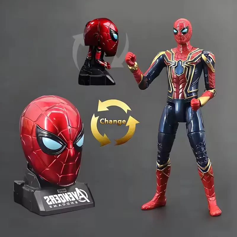 Marvel Action Figure Deformable Toy Iron Man MK85 Captain America Joints Mobility Head Shaped Statue Model Doll Toys Kids Gifts