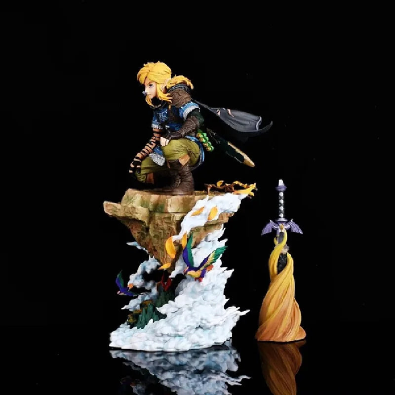 In Stock 38cm The LegenOf Zlda Game Figure Link Figurine Gk Pvc Statue Collectible Model Desktop Ornament Toy Custom Toys