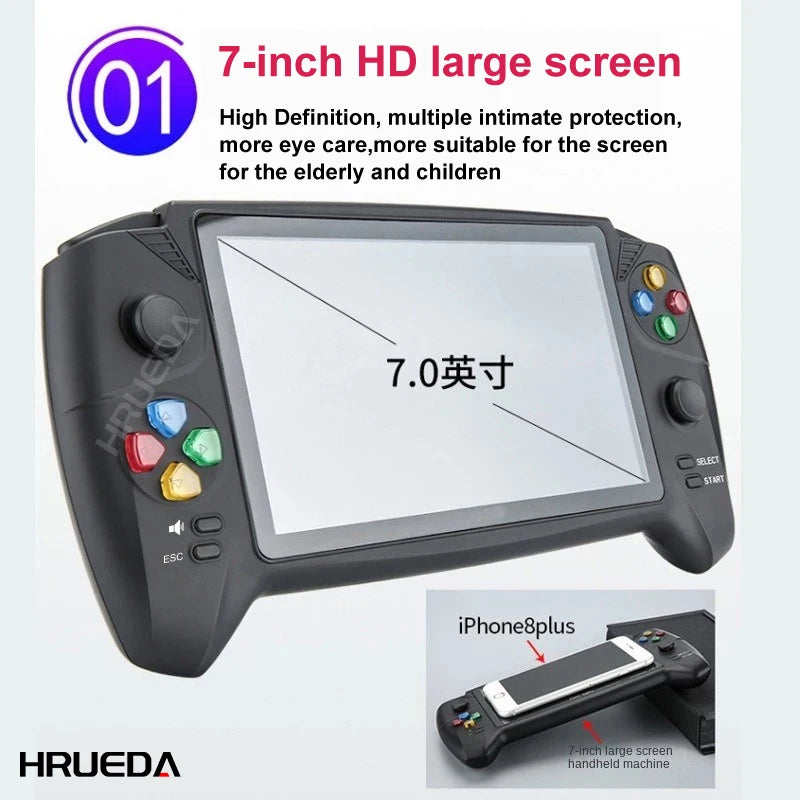 2023 NEW Handheld Game Players Classic 7.0 inch Handle Retro Game Console Dual joysticks for PS1 GBA NES FC Game Player New