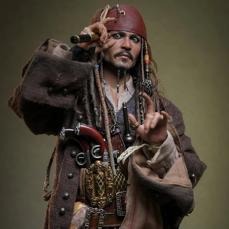 HOTTOYS HT 1/6 Captain Jack Sparrow DX37/DX38/DX39AE Pirates of The Caribbean Hair Transplant  Action Figure Collection Model
