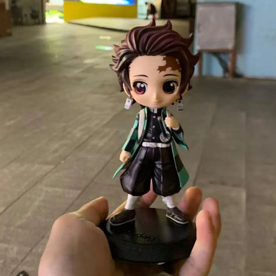 Demon Slayer Q Version Anime Figures 8Pcs Set Tanjiro Nezuko Hashira Collection PVC Model Birthday Christmas Gift for Kids
