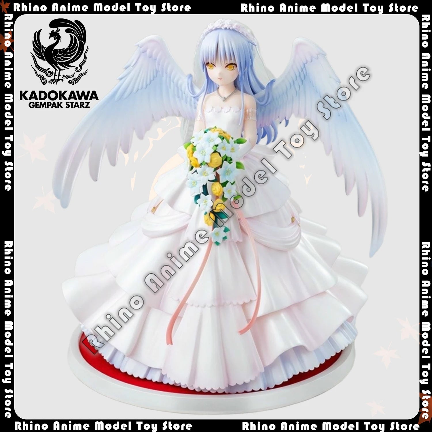 In Stock Original KADOKAWA KDcolle Angel Beats! Tachibana Kanade Wedding Ver. 22cm Action Figure Anime Collectible Toy Gift