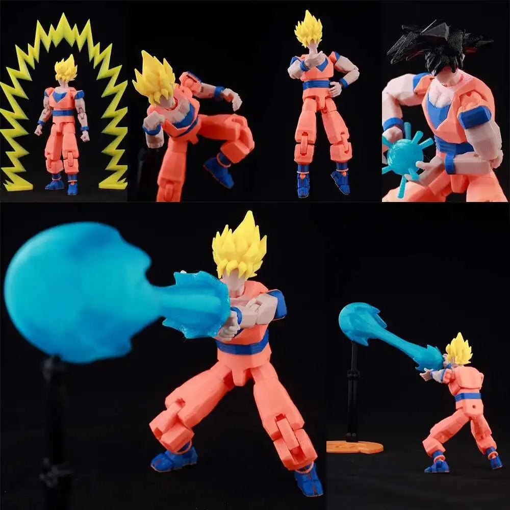 9L3D-gedruckte Anime-Charaktere Lucky Dummy 13 Actionfiguren Dragon Ball Son Goku Mehrgelenk-bewegliches Shapeshift-Mannequin-Spielzeug